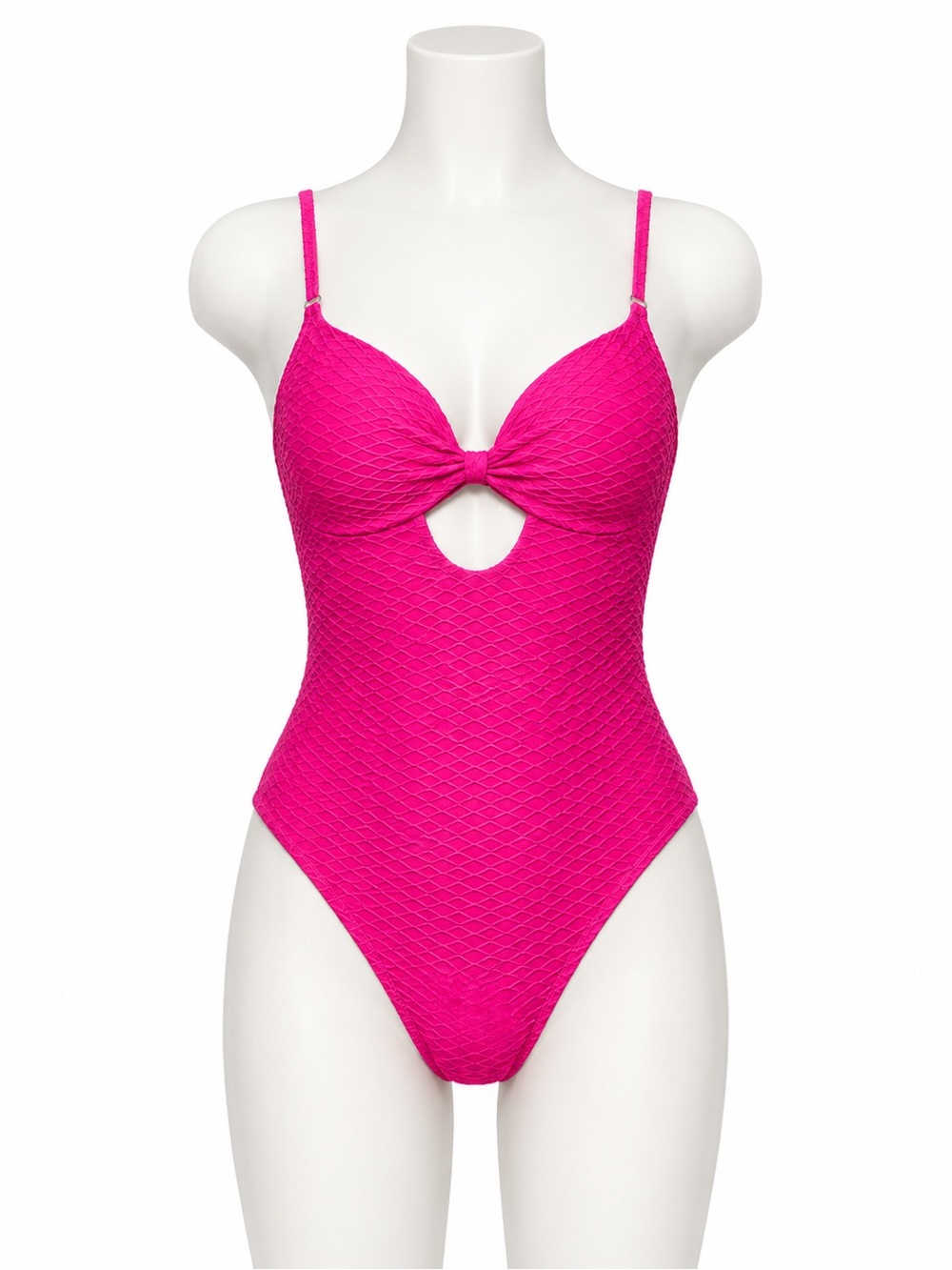 Victoria’s Secret Swim Twist Push Up One Piece Pink XXL Textured